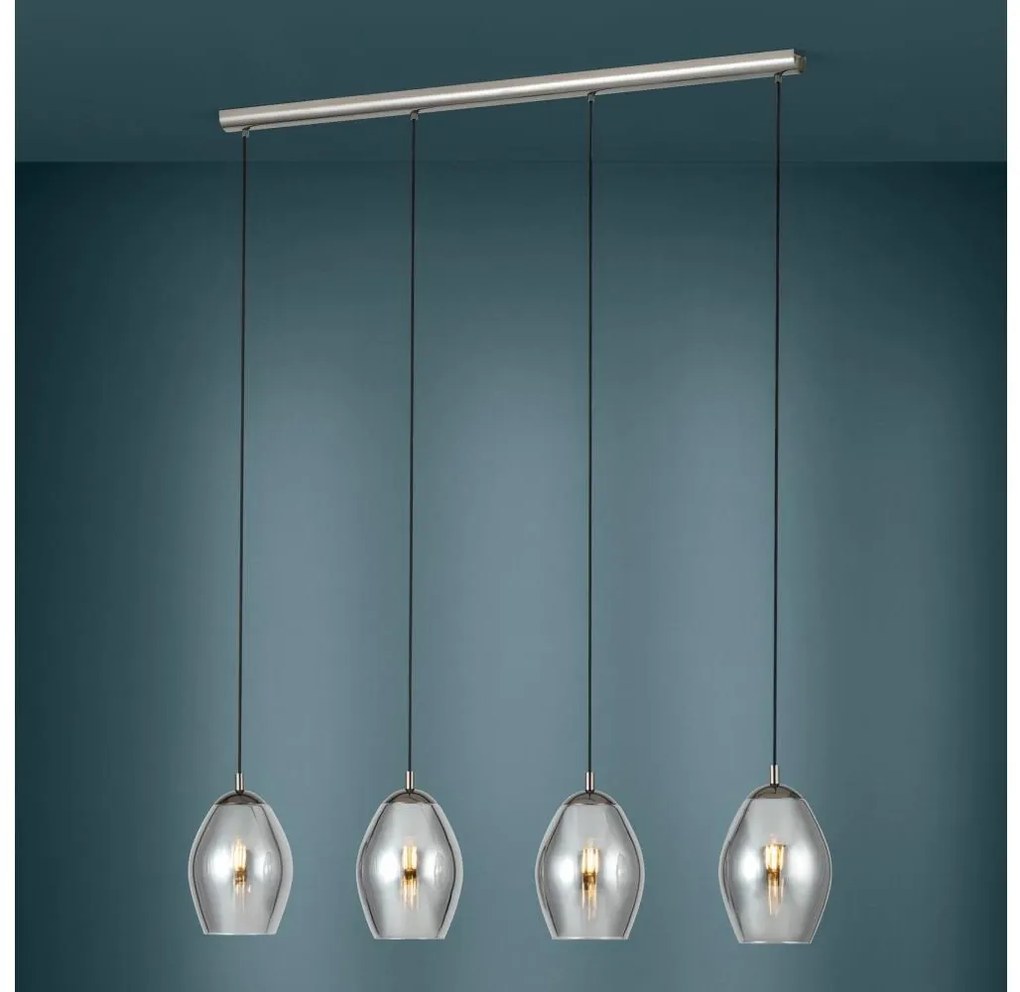 Eglo 39566 - Żyrandol na lince ESTANYS 4xE27/60W/230V dymny