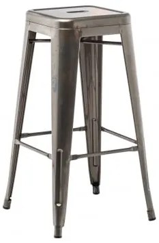 Wysoki, Stalowy, Sztaplowany Stołek Lix Szczotkowana Szarość & ↑75 Cm - Sklum