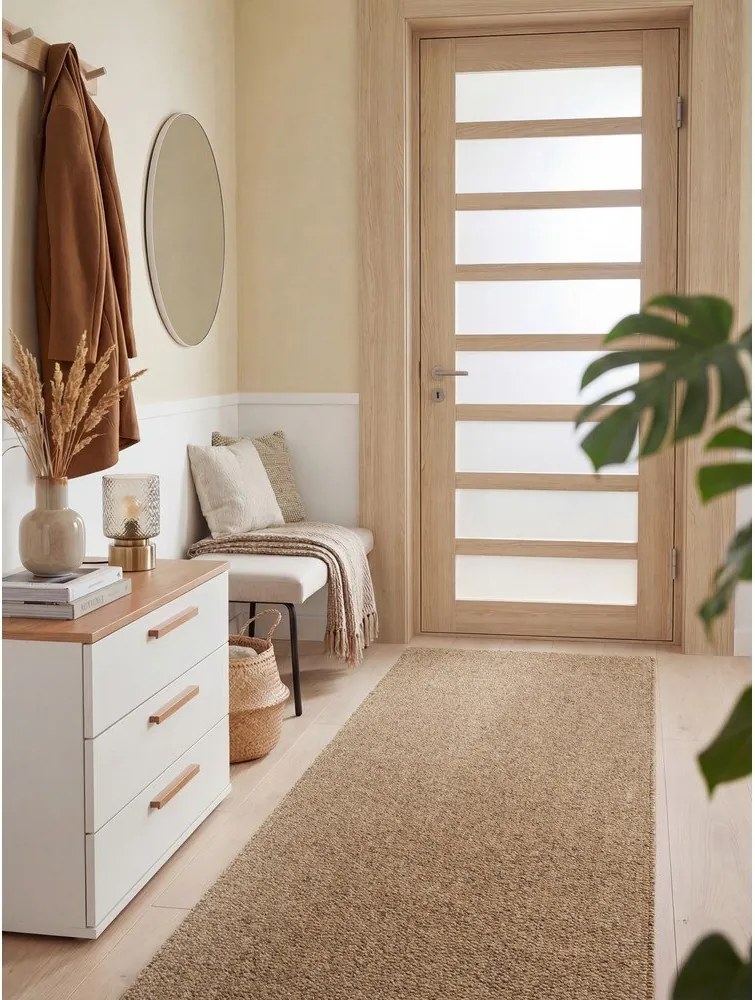 Jasnobrązowy chodnik odpowiedni do prania 80x240 cm Rocco Caramel – Elle Decoration