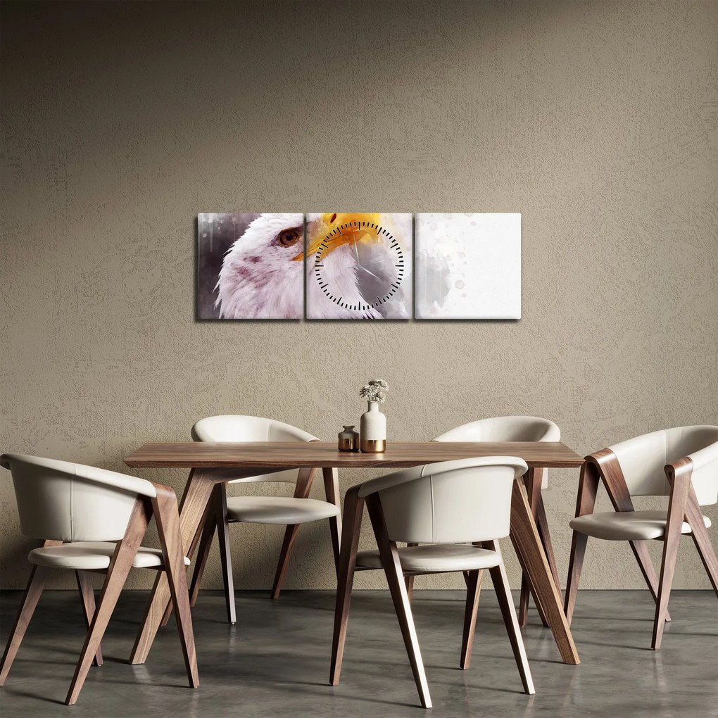 Obraz orła (z zegarem) (90x30 cm)