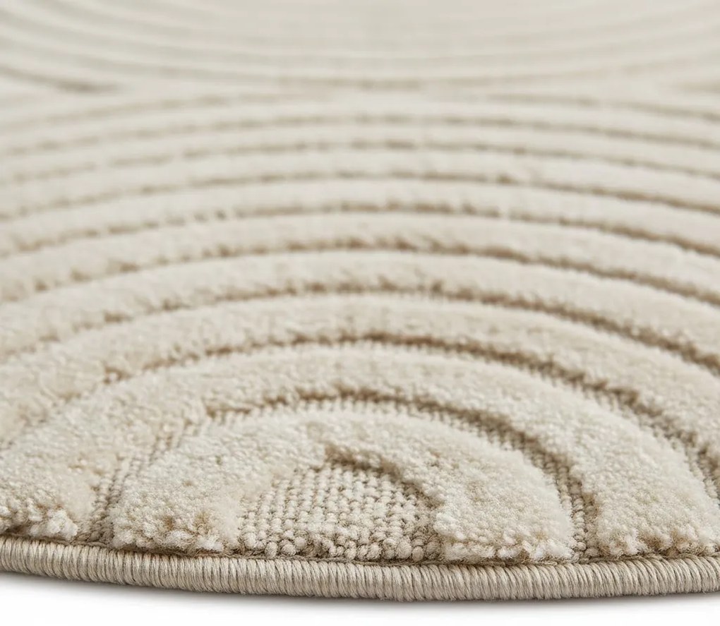 Dywan nowoczesny Art 3D Geometria kremowy 80 cm x 80 cm koło