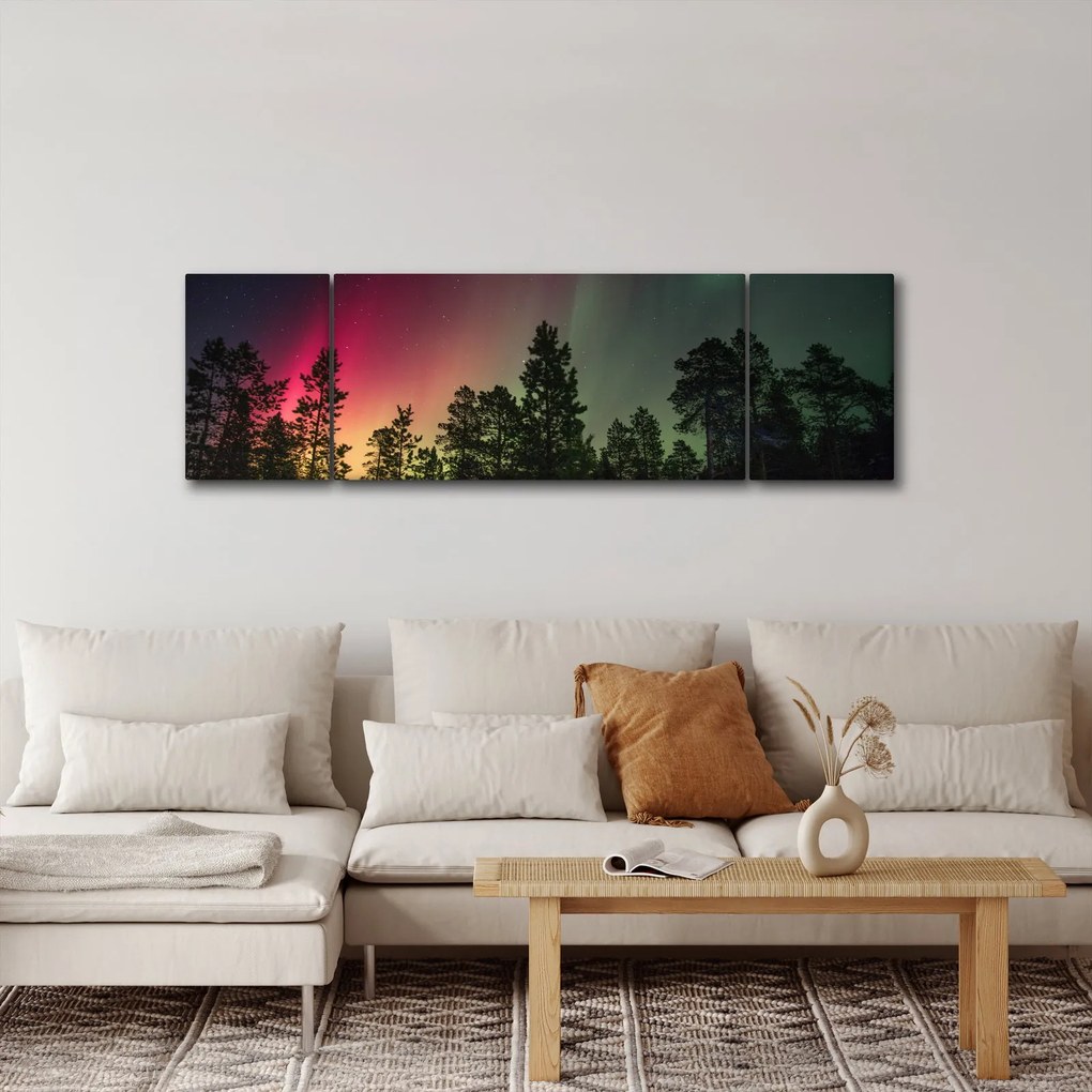 Obraz zorzy polarnej (170x50 cm)