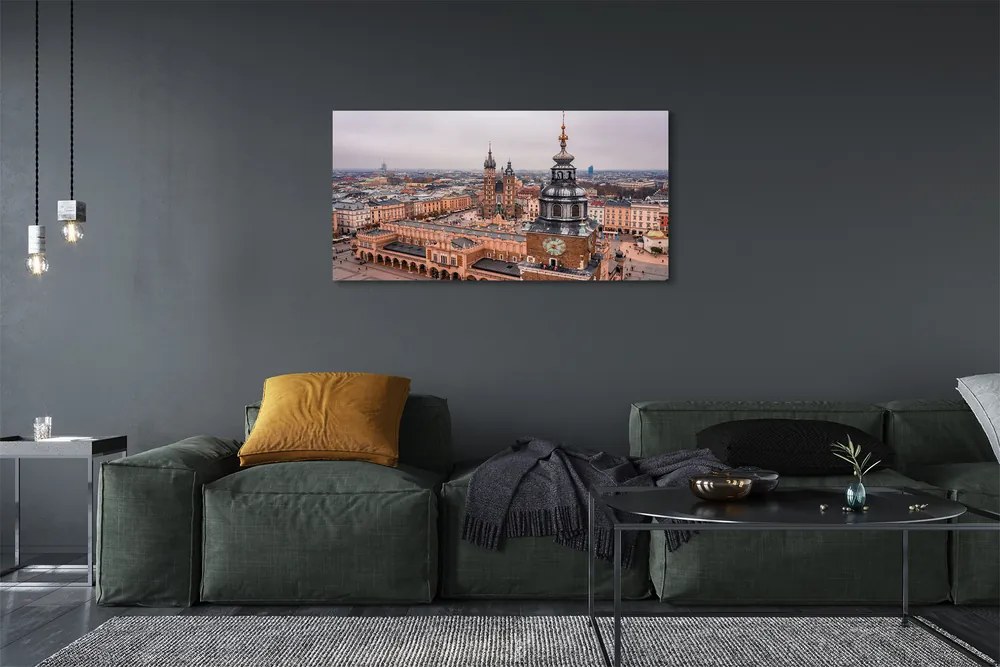 Obraz na płótnie Zimowa Panorama Krakowskich Kościołów