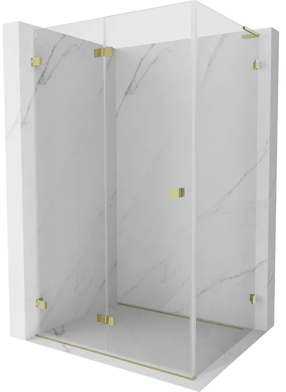 Mexen Lunar-F L kabina prysznicowa składana lewa 85 x 80 cm, transparent, złota - 836L-085-080-50-00-L