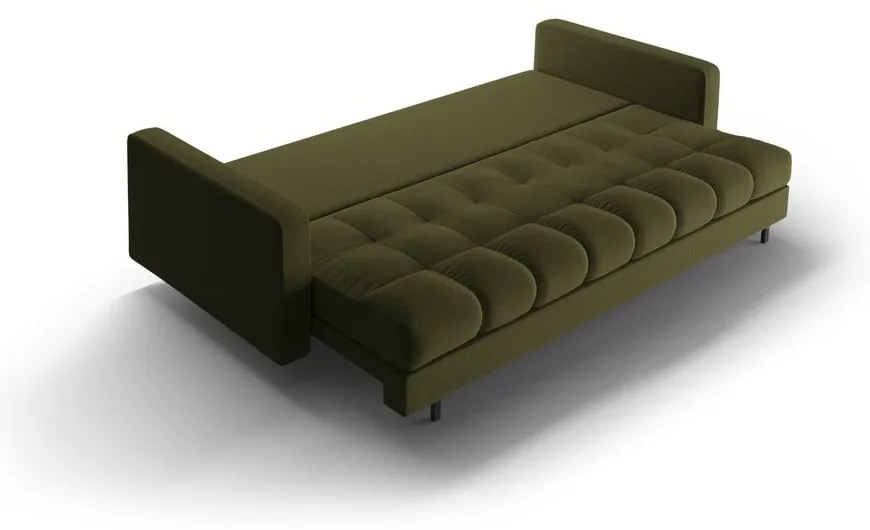 Zielona rozkładana sofa ze schowkiem 222 cm Bali – Cosmopolitan Design