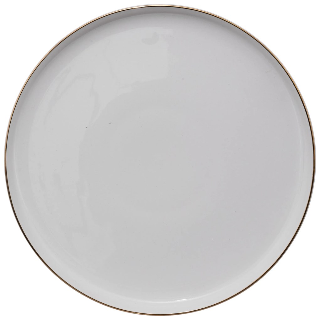 Talerze obiadowe porcelanowe SUBLIMA, złota obwódka, 6 sztuk x Ø 27 cm
