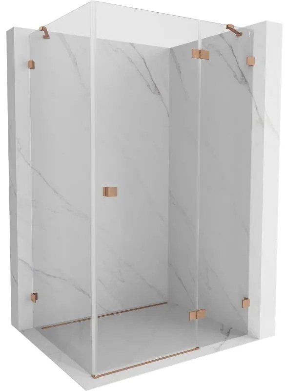 Mexen Lunar kabina prysznicowa uchylna prawa 75 x 80 cm, transparent, miedź szczotkowana - 834-075-080-65-00-P