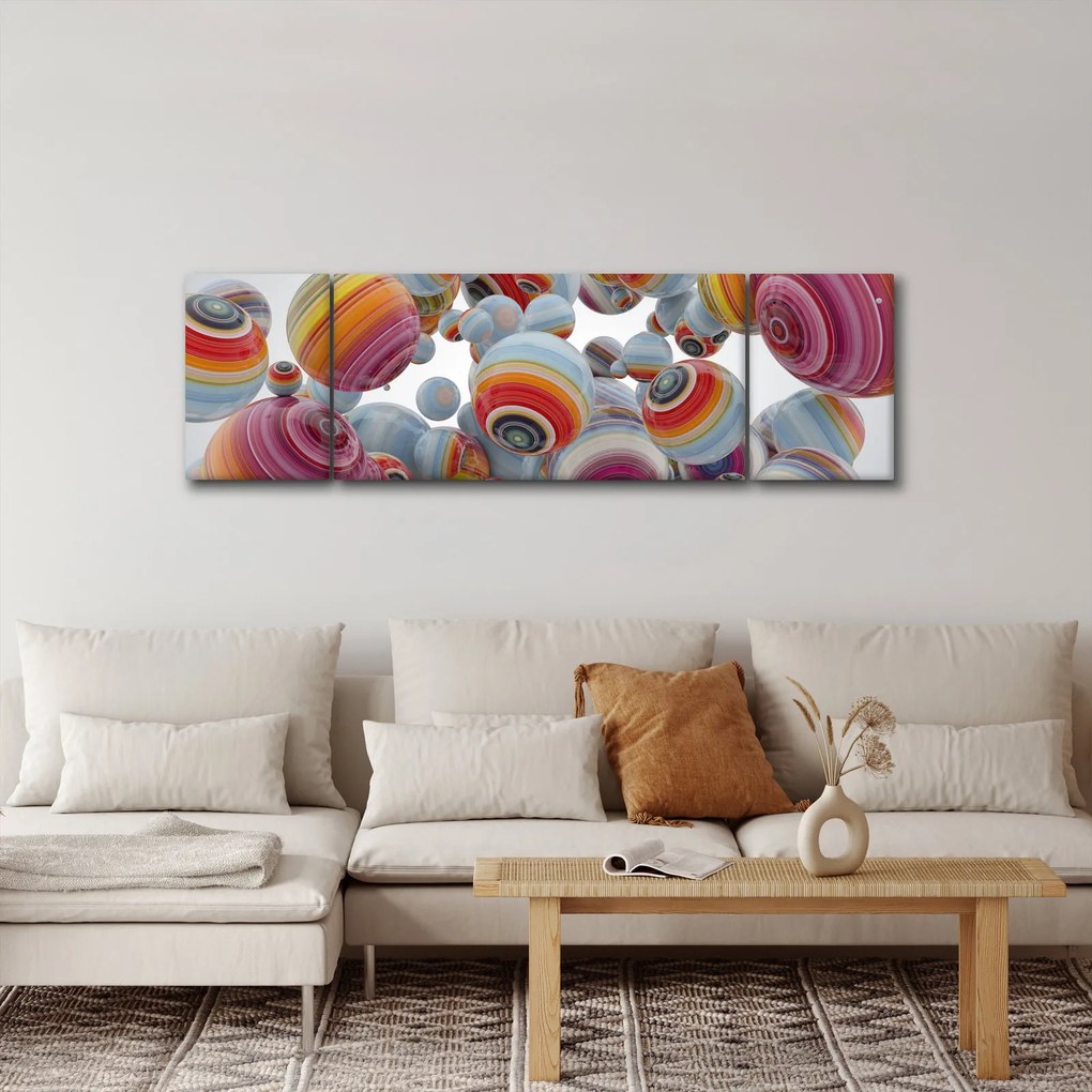 Obraz malowanych kulek (170x50 cm)