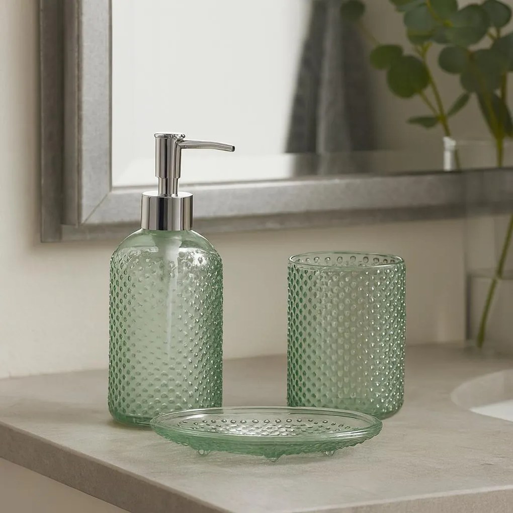 Zestaw łazienkowy NODE, dozownik, kubek na szczoteczki i mydelniczka, 3 elementy