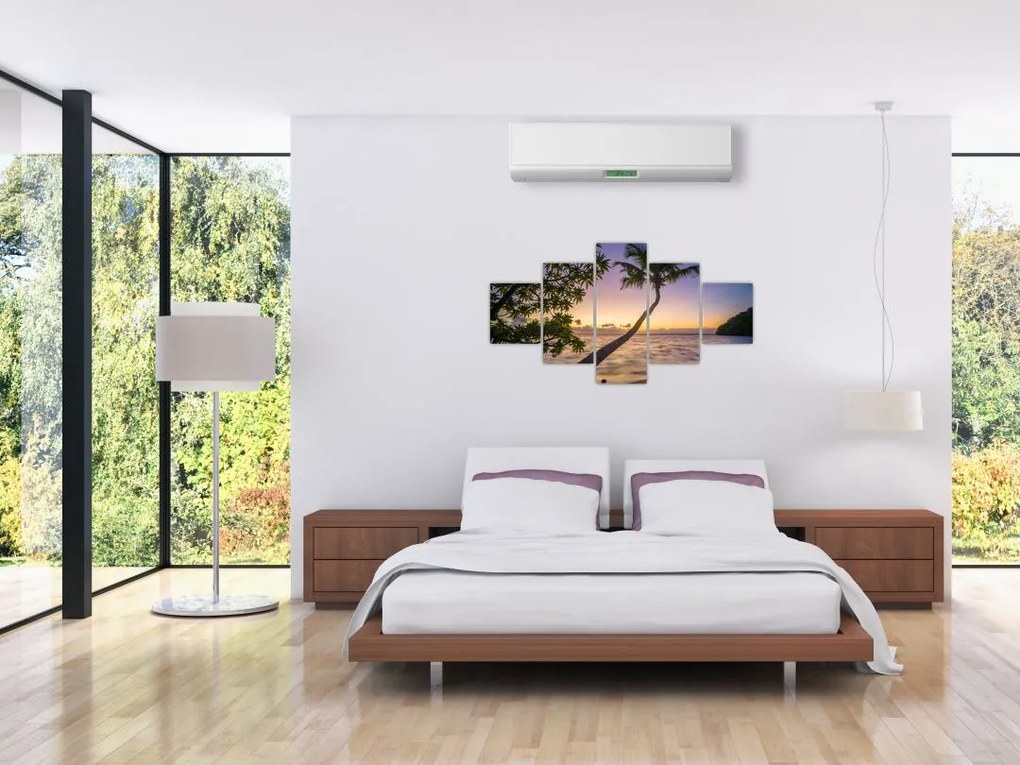 Obraz palmy na plaży (125x70 cm)