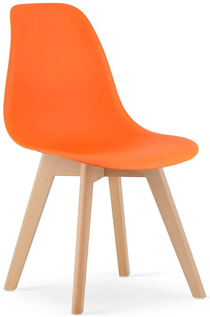 Zestaw pomarańczowych krzeseł w stylu skandynawskim 4 szt F3-Z43