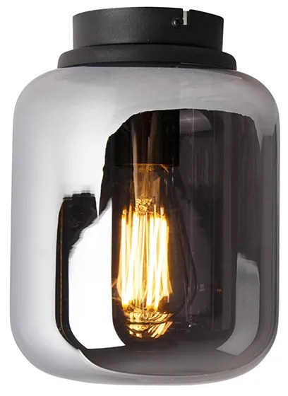 Designerska lampa sufitowa czarna z dymionym szkłem - BlissDesignerski Oswietlenie wewnetrzne