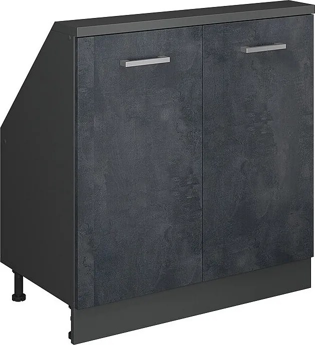 Szafka kuchenna na dach skośny czarny beton 80x46x81.6 r-line