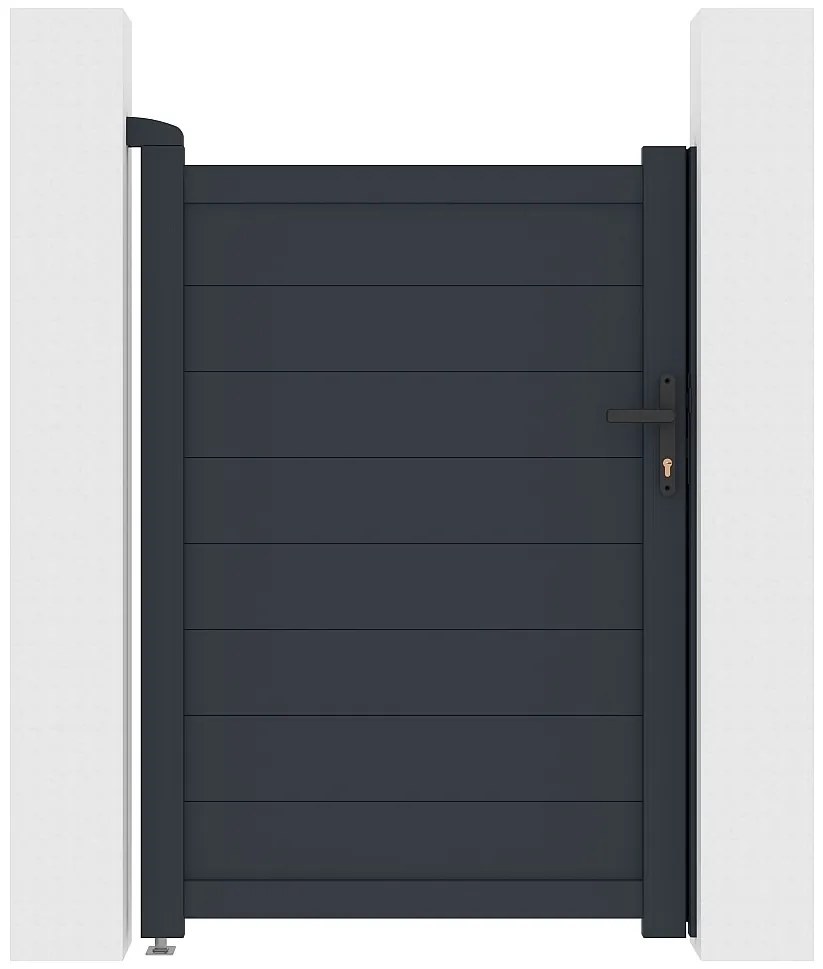 Furtka rozwierna pełna z antracytowego aluminium - szer. 103 x wys. 150 cm - NAZARIO