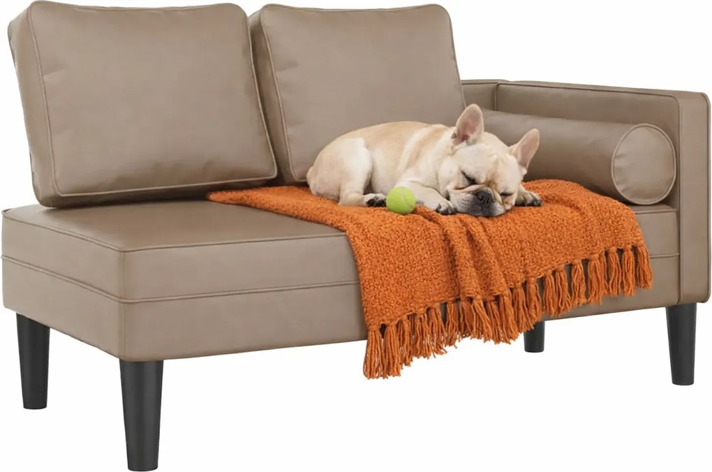 Leżanka do salonu z ekoskóry cappuccino W7-F10