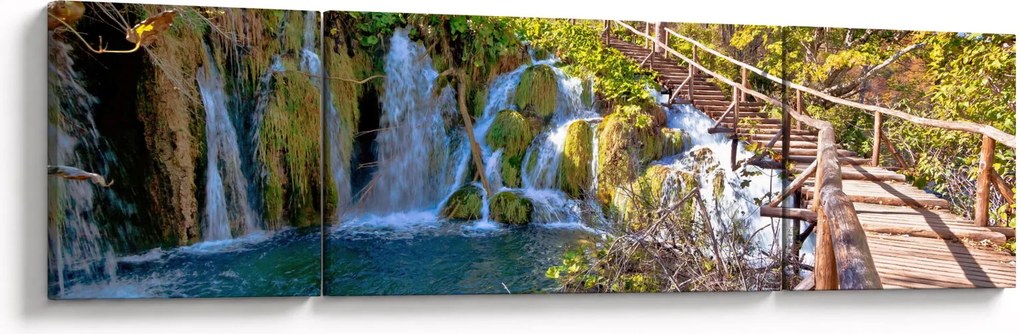 Obraz - Wejście na wodospady (170x50 cm)