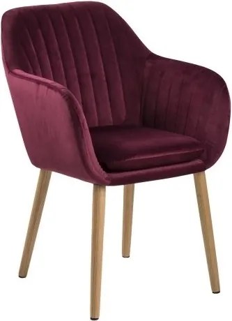 Skandynawskie krzesło do jadalni z tkaniny welurowej Emilia Velvet