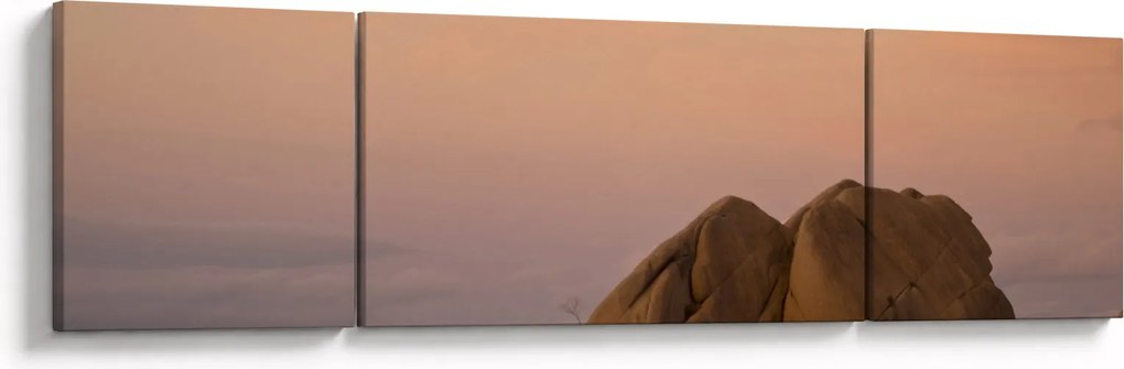 Obraz zachodu słońca w skałach (170x50 cm)