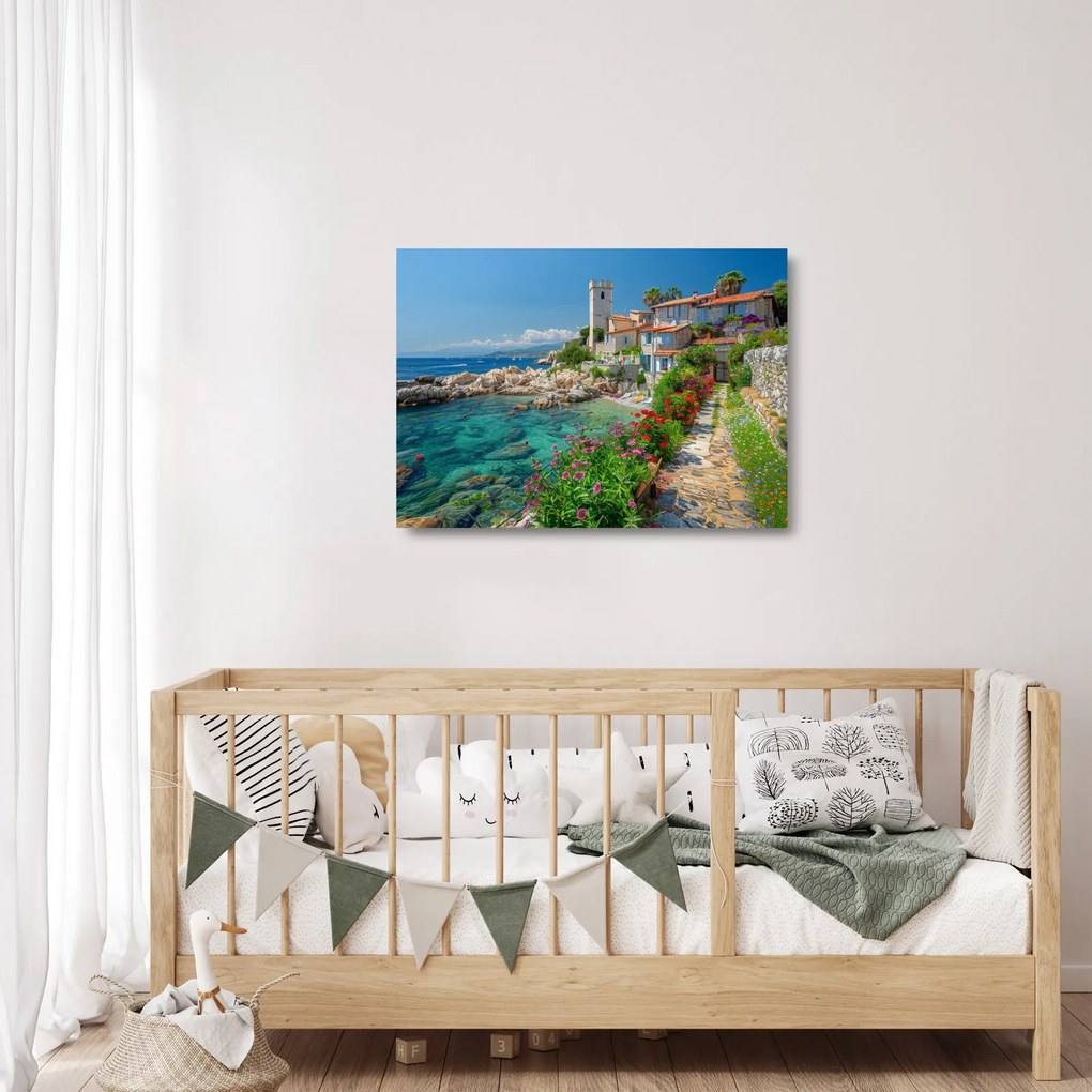 Obraz na szkle - Malownicza nadmorska wioska (70x50 cm)
