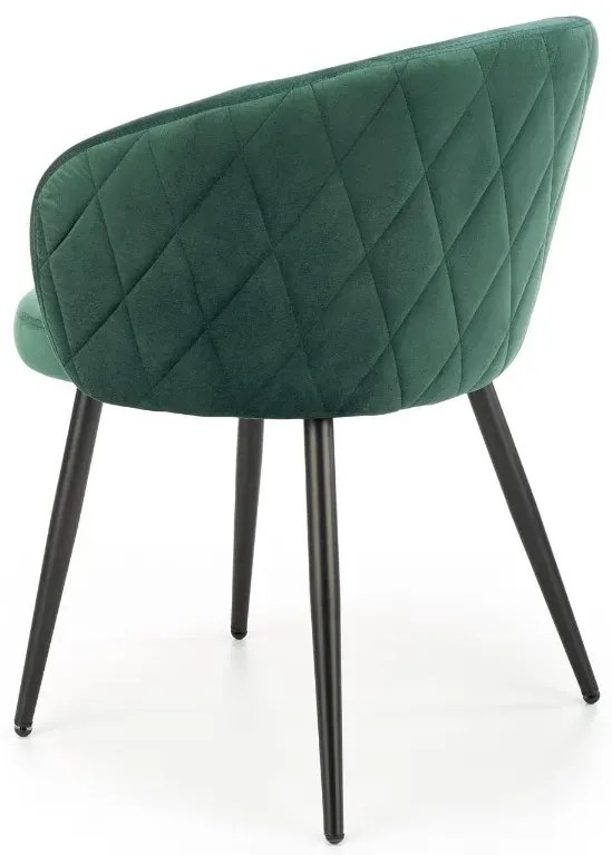 Krzesło tapicerowane K430 VELVET ciemnozielone HALMAR