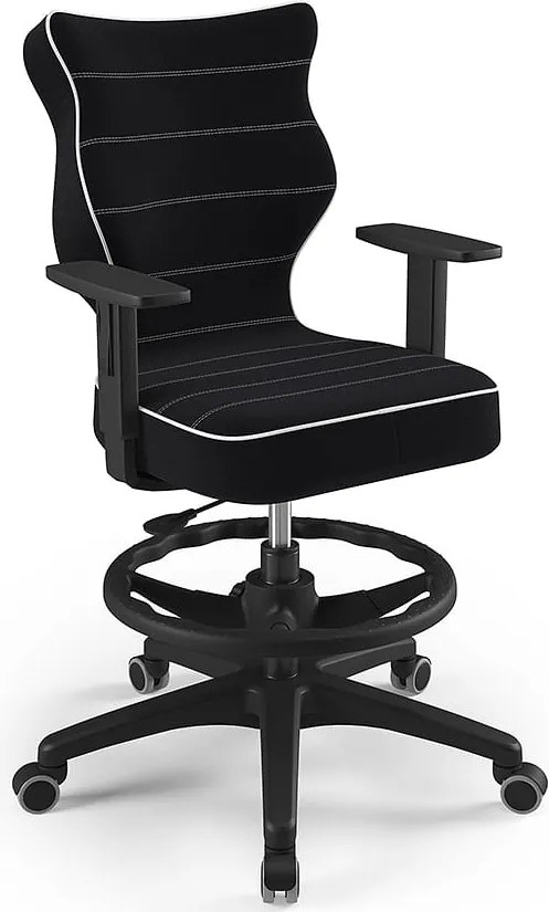 Obrotowe krzesło do biurka Duo Black rozmiar 6 (159-188 cm) z podnóżkiem
