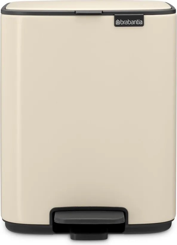 Beżowy stalowy kosz na śmieci z pedałem 7 l Bo – Brabantia
