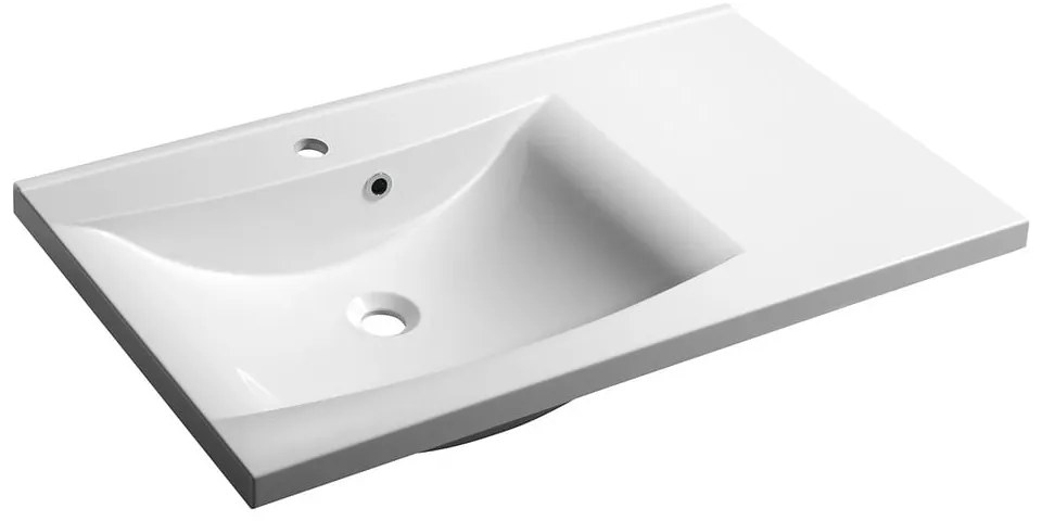 Biała umywalka z kompozytu mineralnego 90x48 cm Luciola – Sapho