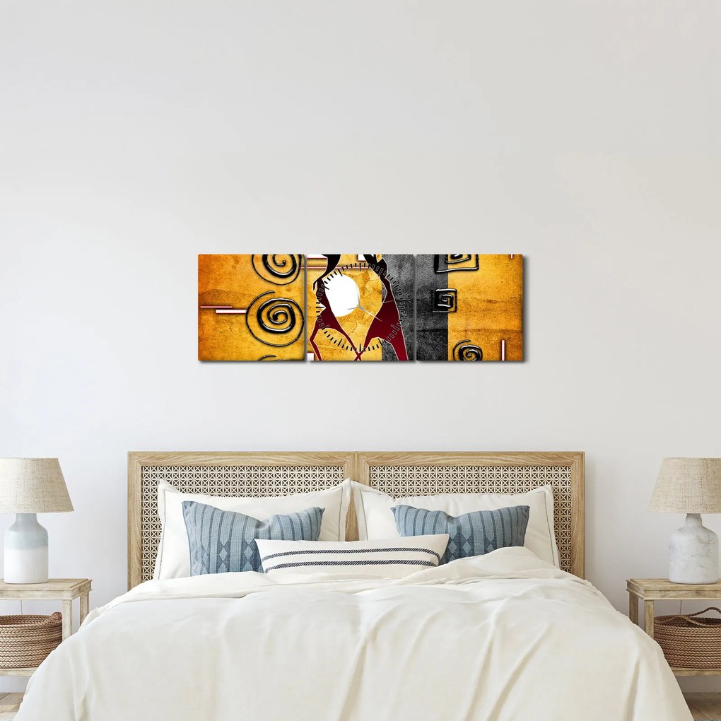 Obraz - Malarstwo starożytne (z zegarem) (90x30 cm)