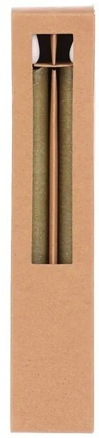 Zestaw świec stożkowych z oświetleniem LED,zielone, 2 szt., parafinowe, 25 cm