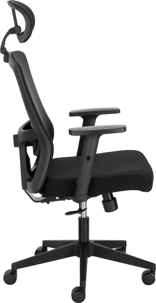 Fotel biurowy siatkowy Olimpus z regulowanym lędźwiem, zgodny z normą BHP