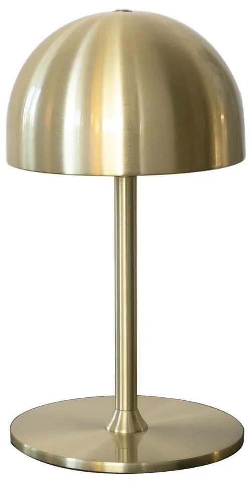 Lampa stołowa LED w kolorze mosiądzu ze zdalnym sterowaniem i metalowym kloszem (wysokość 22 cm) Tim – Sirius