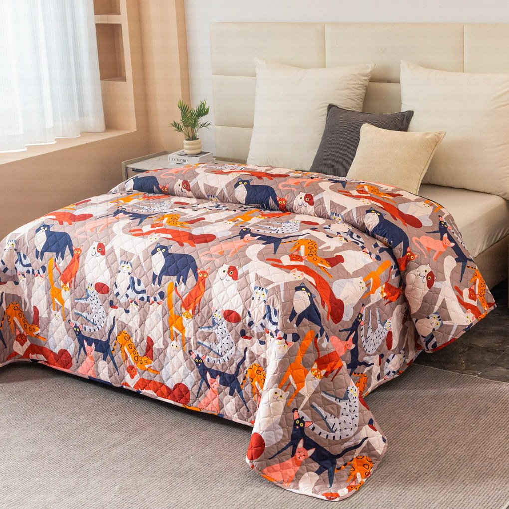 Narzuta na łóżko CATMOSPHERE, kolorowa Rozmiar: 170 x 210 cm