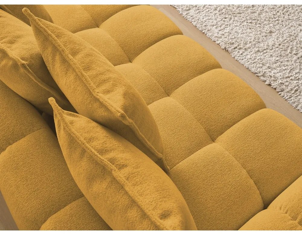 Musztardowa sofa z tkaniny szenilowej 278 cm Everest – Bobochic Paris