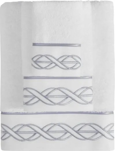 Ręcznik kąpielowy VITA 85x150 cm Biały / szary haft