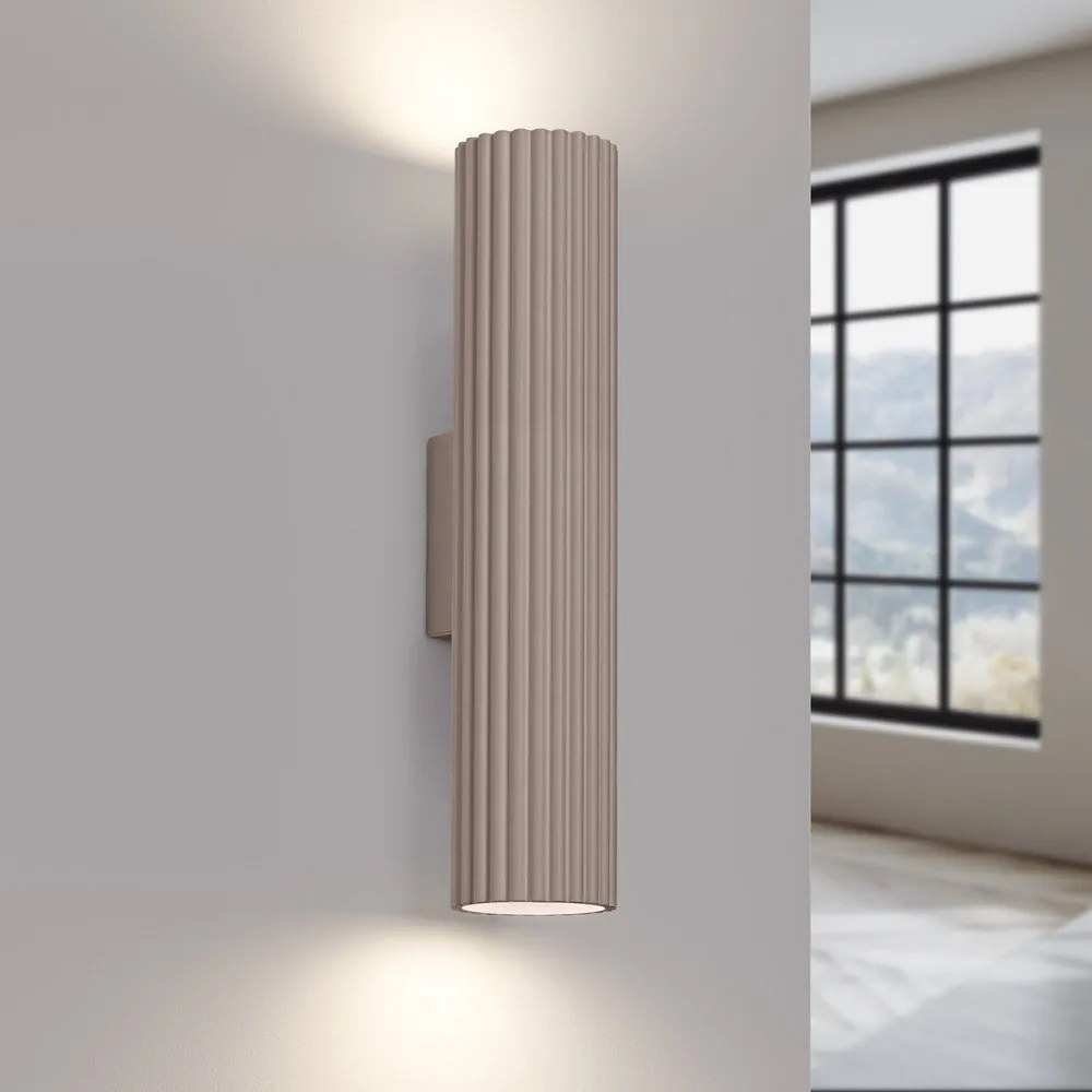 Szarobrązowy metalowy kinkiet Gleam – Sollux