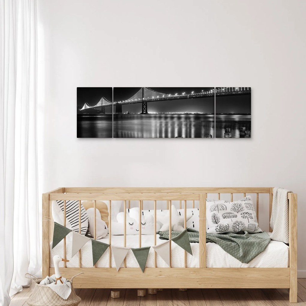Obraz - Czarno - biały most (170x50 cm)