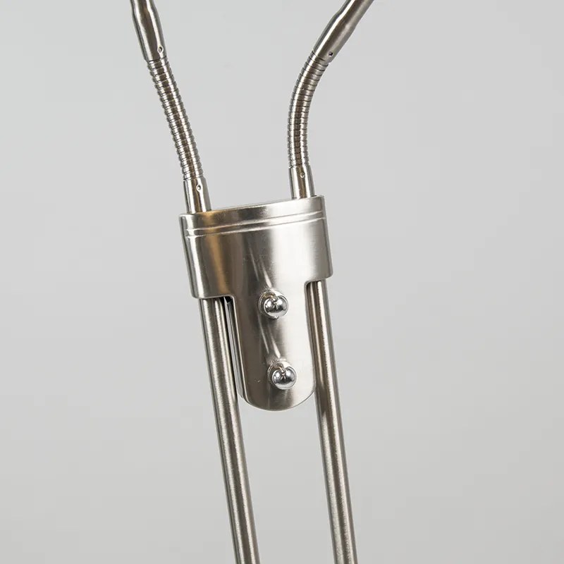 Nowoczesna lampa podłogowa ze stali z lampką do czytania, w tym LED - Eva