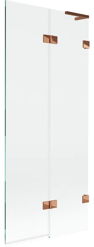 Mexen Lunar L parawan nawannowy 2-skrzydłowy prawy 80 x 150 cm, transparent, różowe złoto - 897L-080-100-60-00-P
