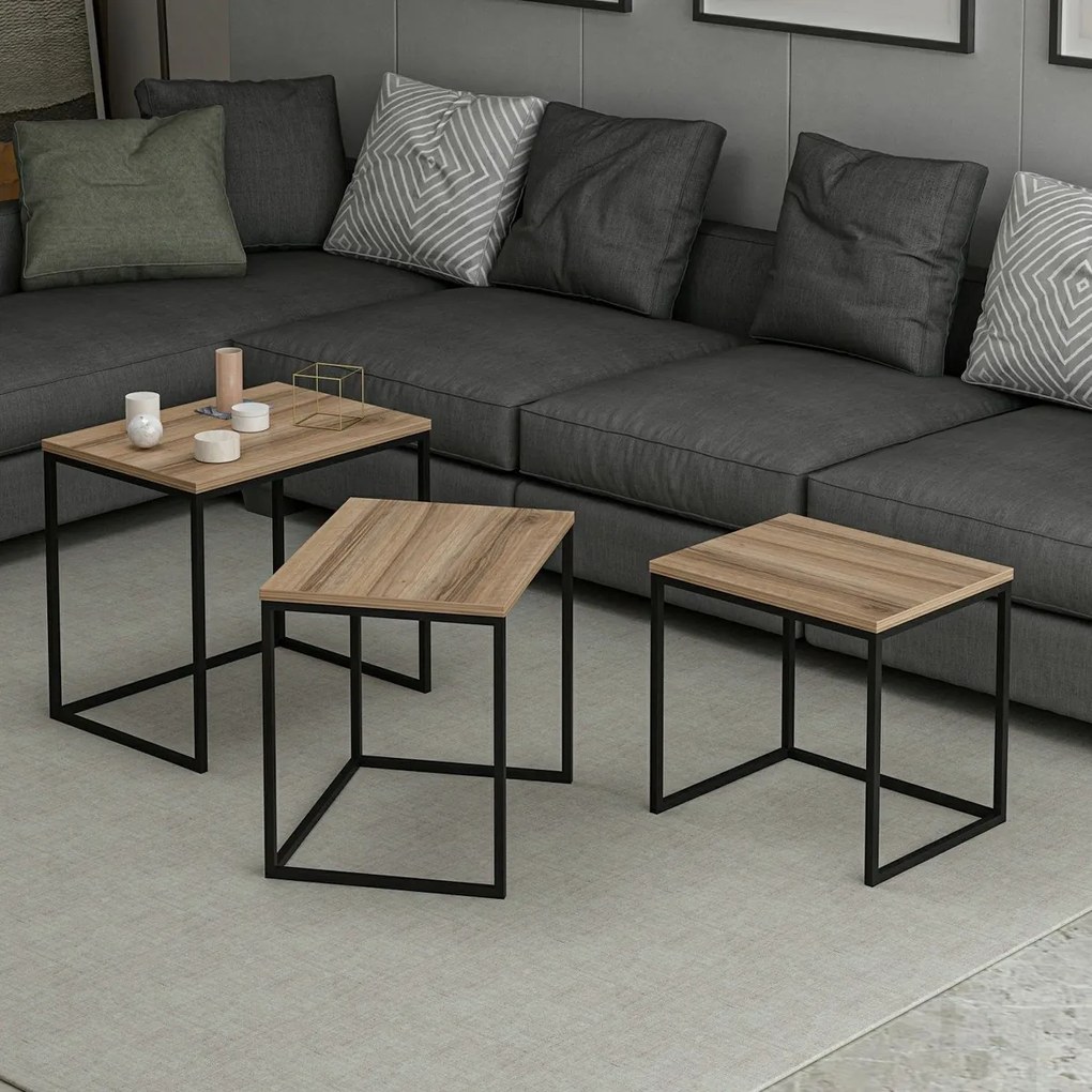 Stół składany Evia Walnut, 3 szt.