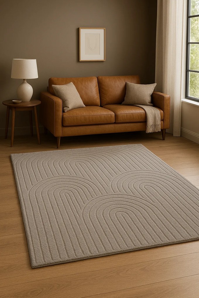 Dywan nowoczesny 3D Arc Geometria szary 160 cm x 230 cm