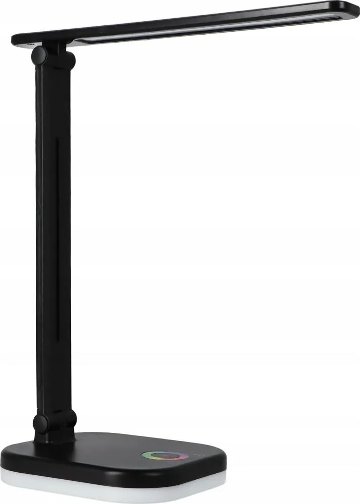 LED RGBW ściemniana lampka biurkowa z bezprzewodowym ładowaniem, LED/7W/5V USB, czarna