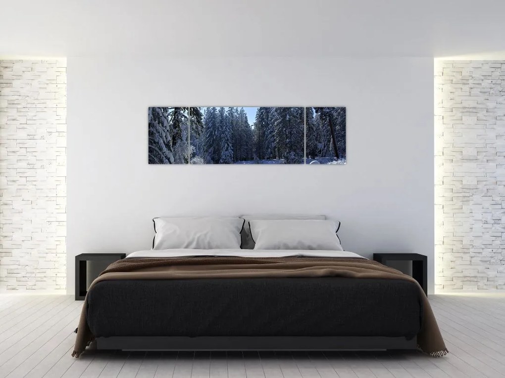 Obraz śnieżnego lasu (170x50 cm)
