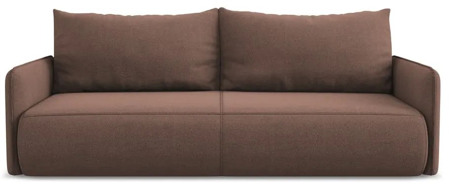 Różowa rozkładana/ze schowkiem sofa 216 cm Nanea – Makamii