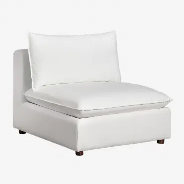 Fotel Z Tkaniny I Drewna Estefan Biała - Sklum