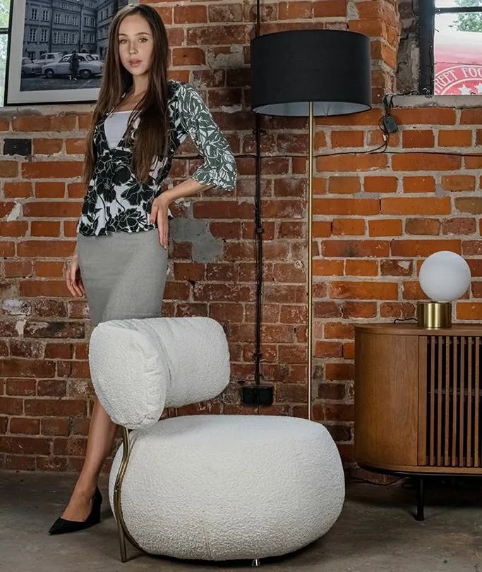 Designerski fotel bez podłokietników Teddy Low