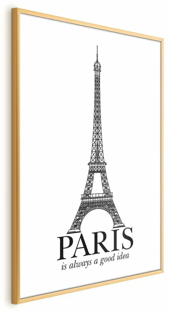 Plakat Paris 29,7x42 cm z ramą złotą bez marginesu ARTGEIST B