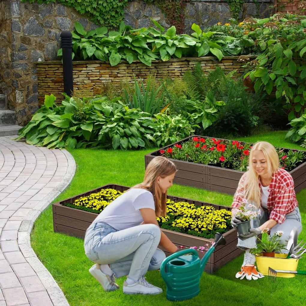 Podwyższona grządka WOODY 149x75,6x25cm, brązowa Prosperplast