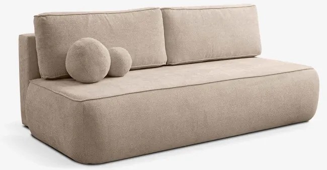 Sofa z Funkcją Spania ARVETO Beżowa Szenil Nowoczesna