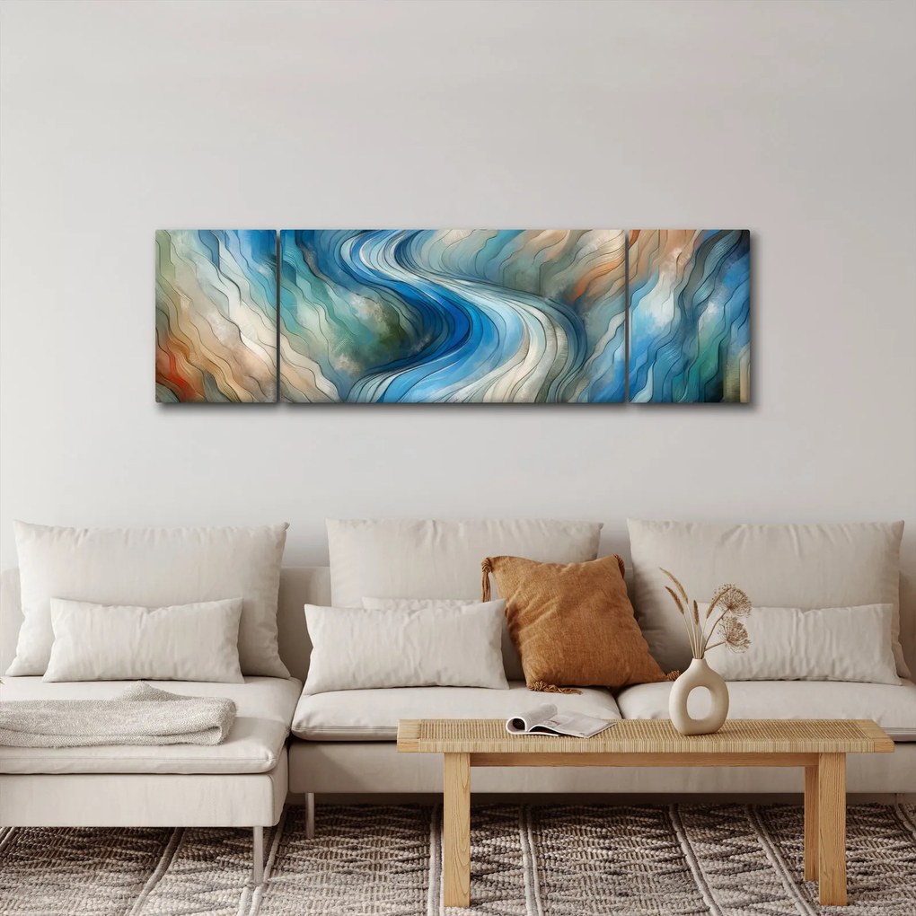 Obraz - Abstrakcyjny nurt (170x50 cm)
