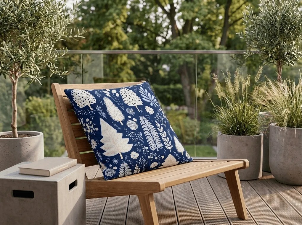 Poszewka na poduszkę z mikrofibry INDIGO BLOOM 45x45 cm, niebieska